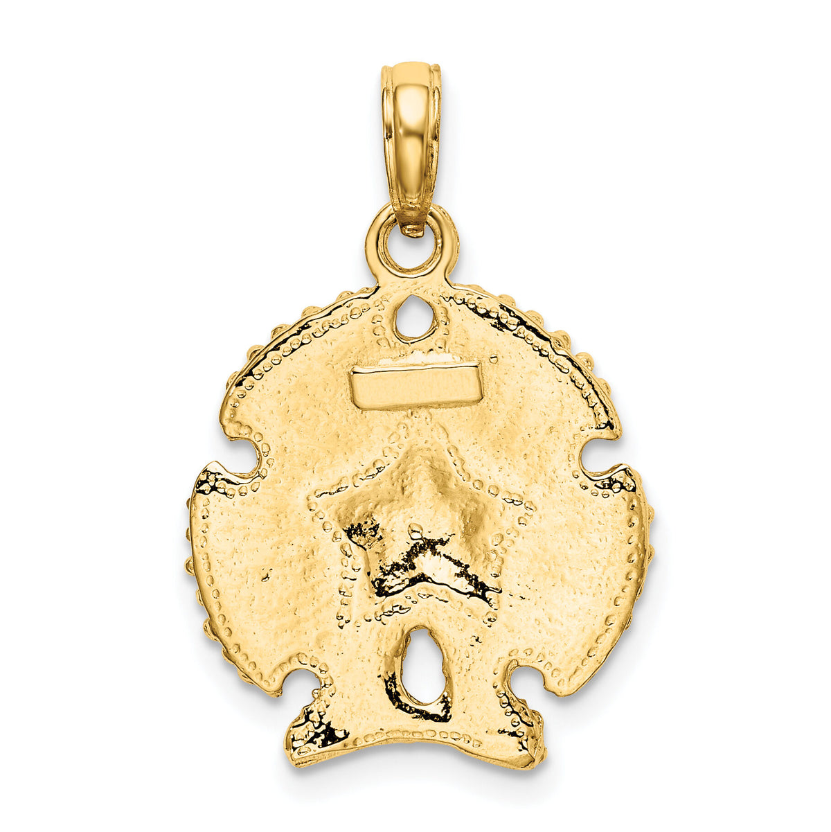 10K Textured Sand Dollar Charm-10K7672