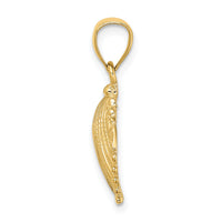 10K Textured Scallop Shell Charm-10K7683