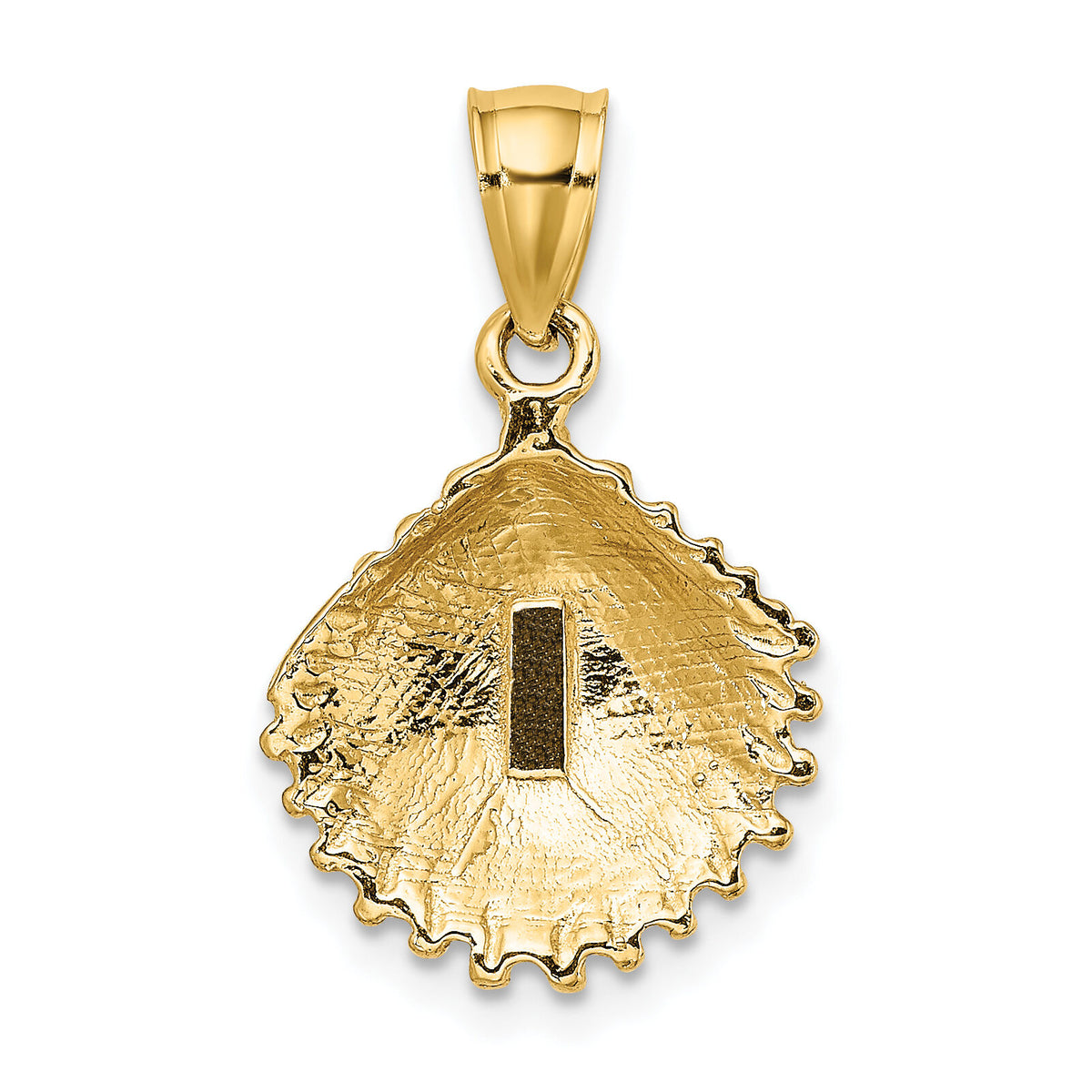 10K Textured Scallop Shell Charm-10K7683