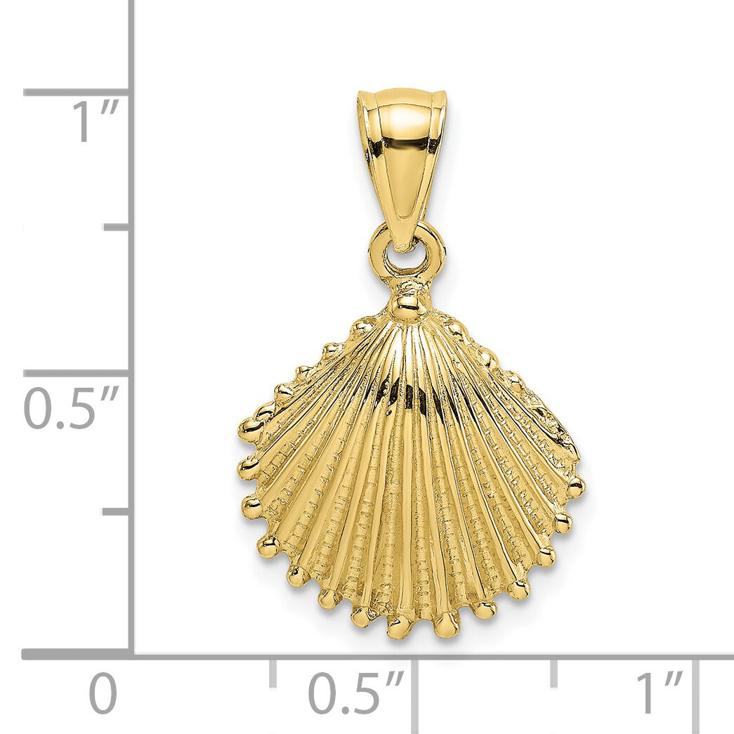 10K Textured Scallop Shell Charm-10K7683