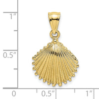 10K Textured Scallop Shell Charm-10K7683