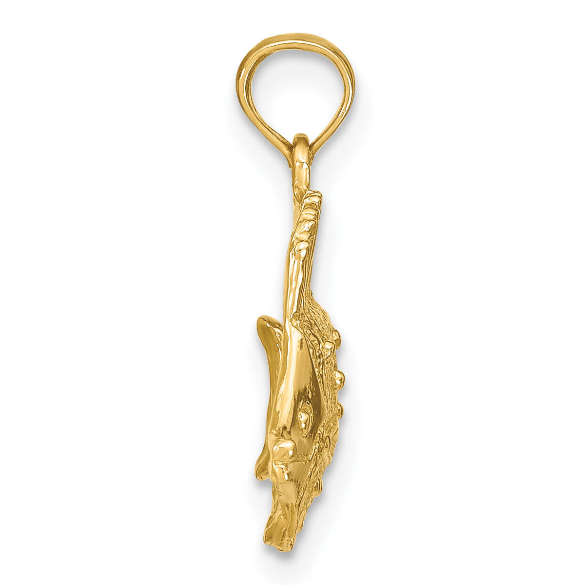 10K Polished Engraved Fish Charm-10K7684
