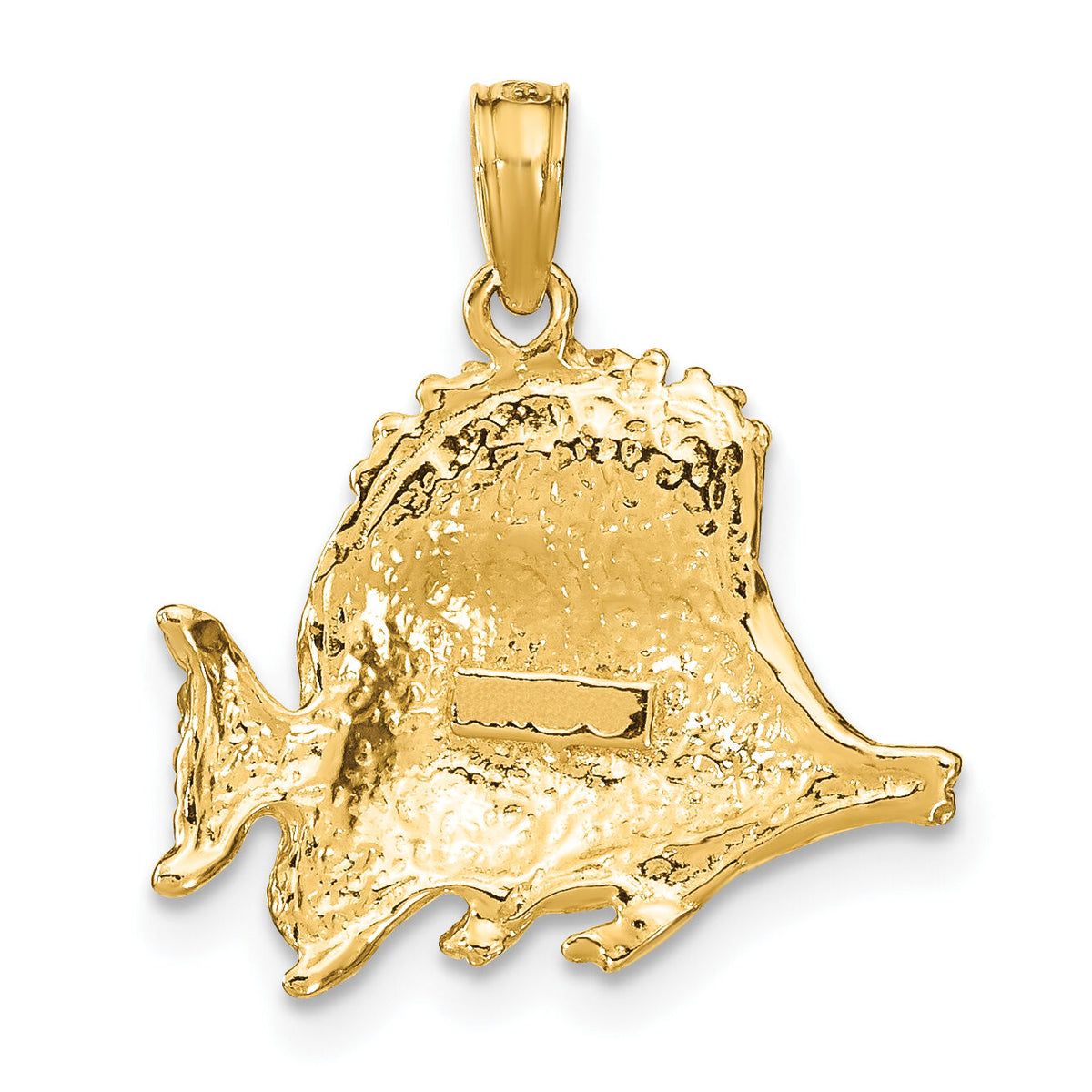 10K Polished Engraved Fish Charm-10K7684