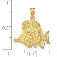 10K Polished Engraved Fish Charm-10K7684