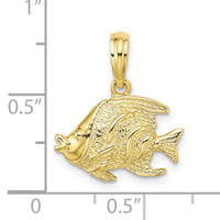 10K Polished Textured Fish Charm-10K7685