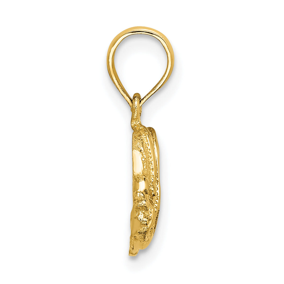 10K Polished Engraved Fish Charm-10K7686