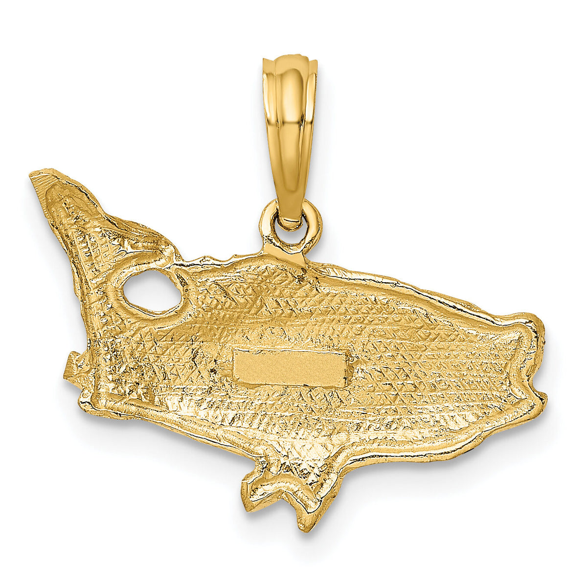 10K 2-D Bass Fish w/ Tail Up Charm-10K7687