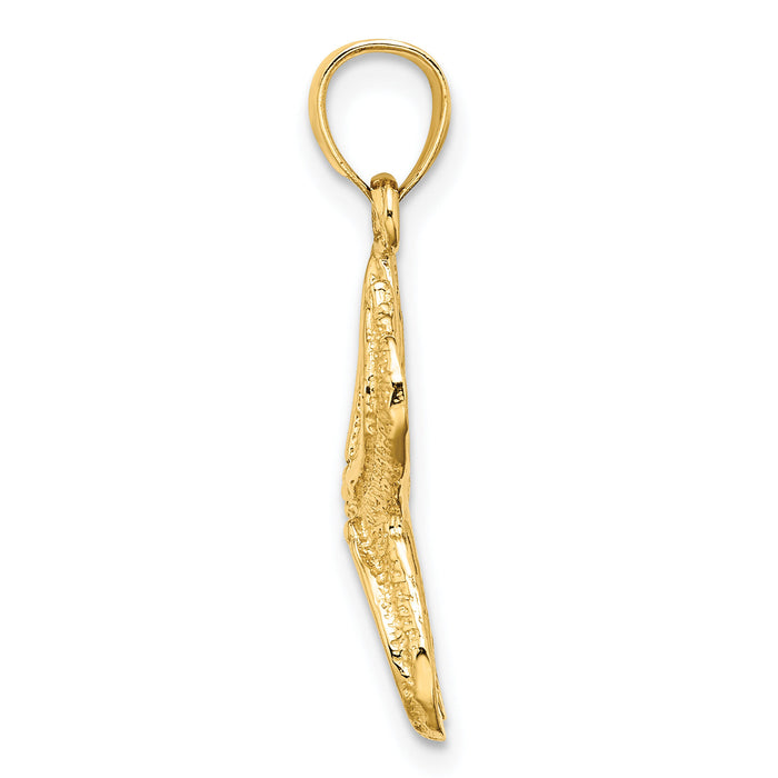 10K Textured Starfish Charm-10K7689
