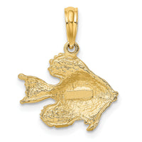 10K Polished  Engraved Fish Charm-10K7691