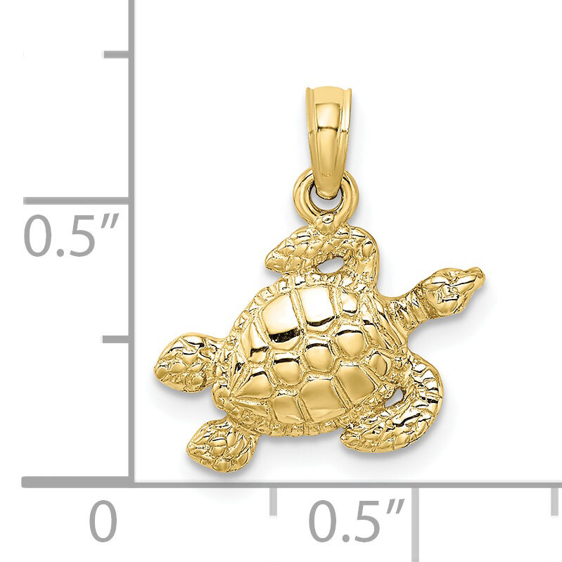 10K Textured Sea Turtle Charm-10K7696