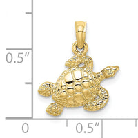 10K Textured Sea Turtle Charm-10K7696