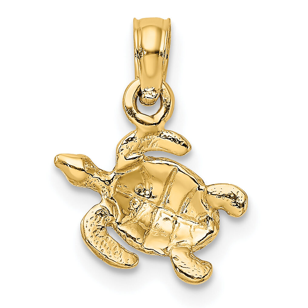 10K Textured Sea Turtle Charm-10K7697