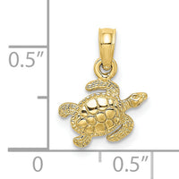 10K Textured Sea Turtle Charm-10K7697