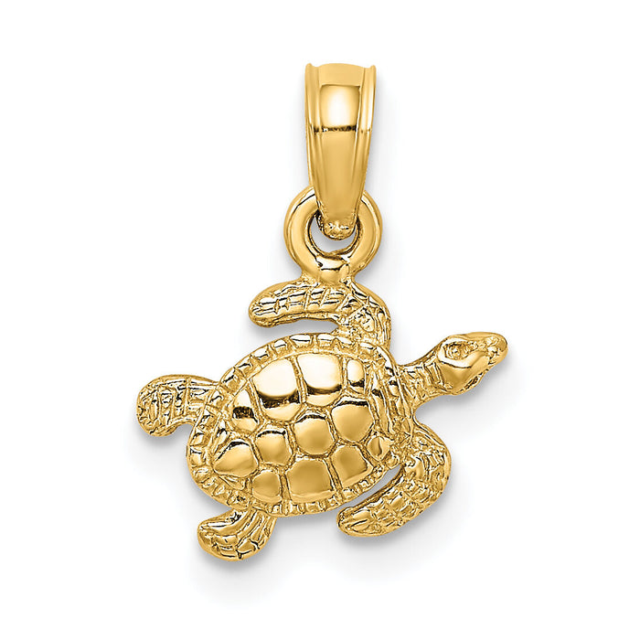 10K Textured Sea Turtle Charm-10K7697