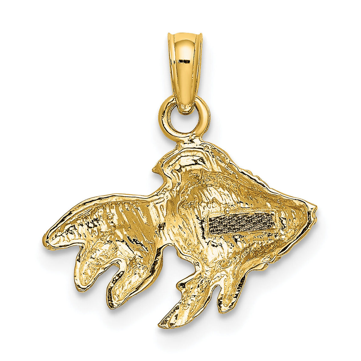 10K 2-D  Textured Gold Fish Charm-10K7700