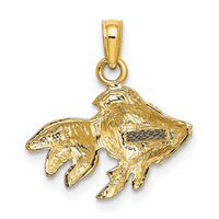 10K 2-D  Textured Gold Fish Charm-10K7700