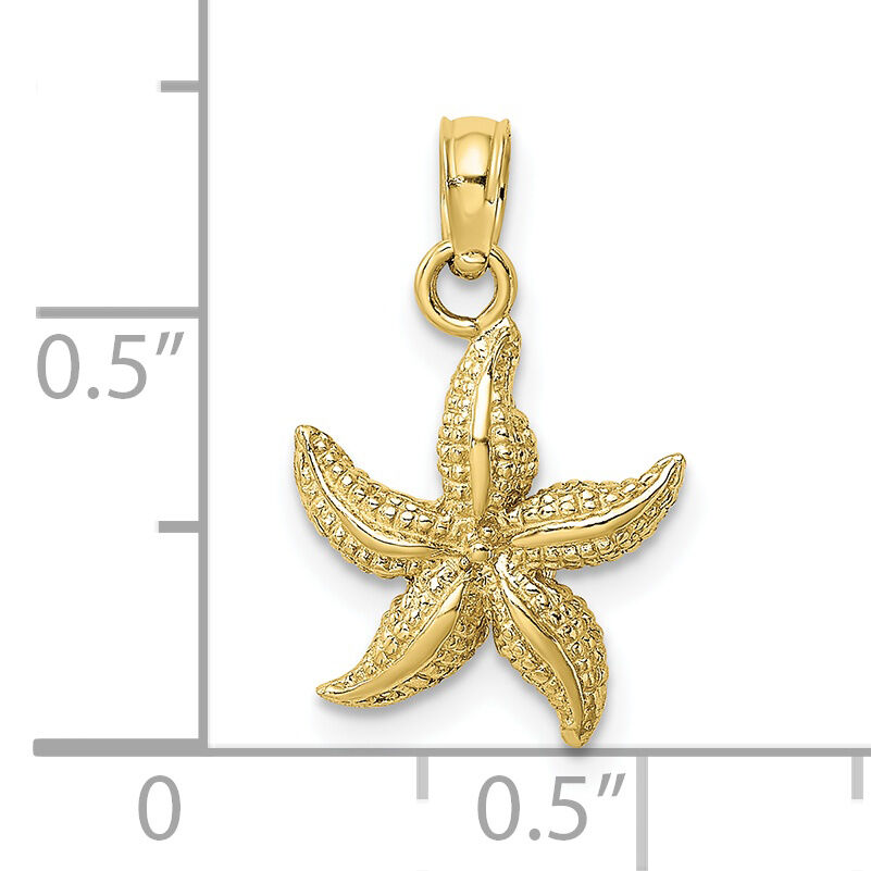 10K Textured Starfish Charm-10K7701