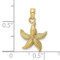 10K Textured Starfish Charm-10K7701