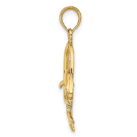 10K Polished Dolphin Jumping Through Hoop Charm-10K7708