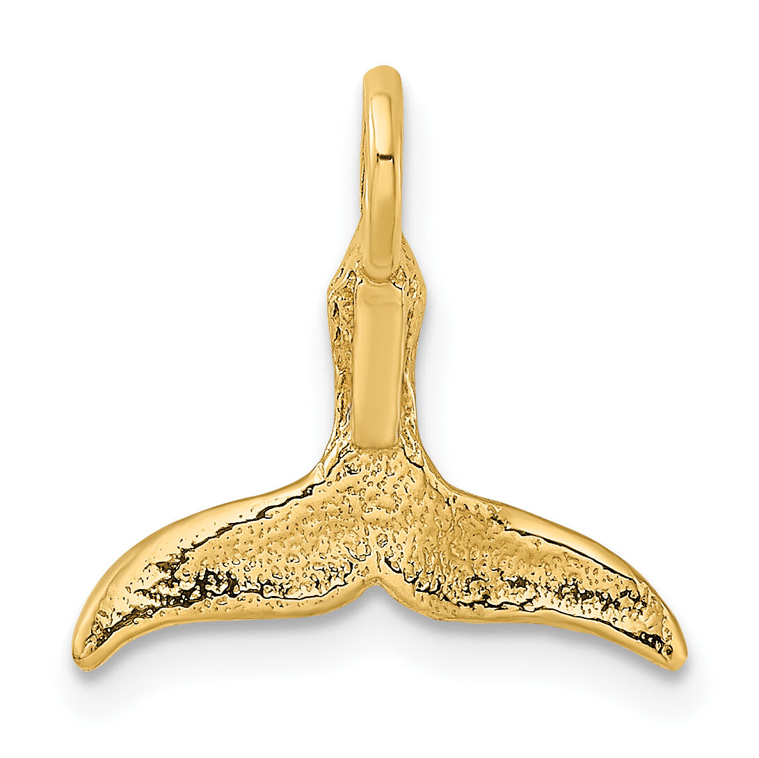 10K 3-D Polished Whale Tail Charm-10K7709