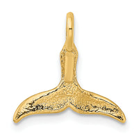 10K 3-D Polished Whale Tail Charm-10K7709
