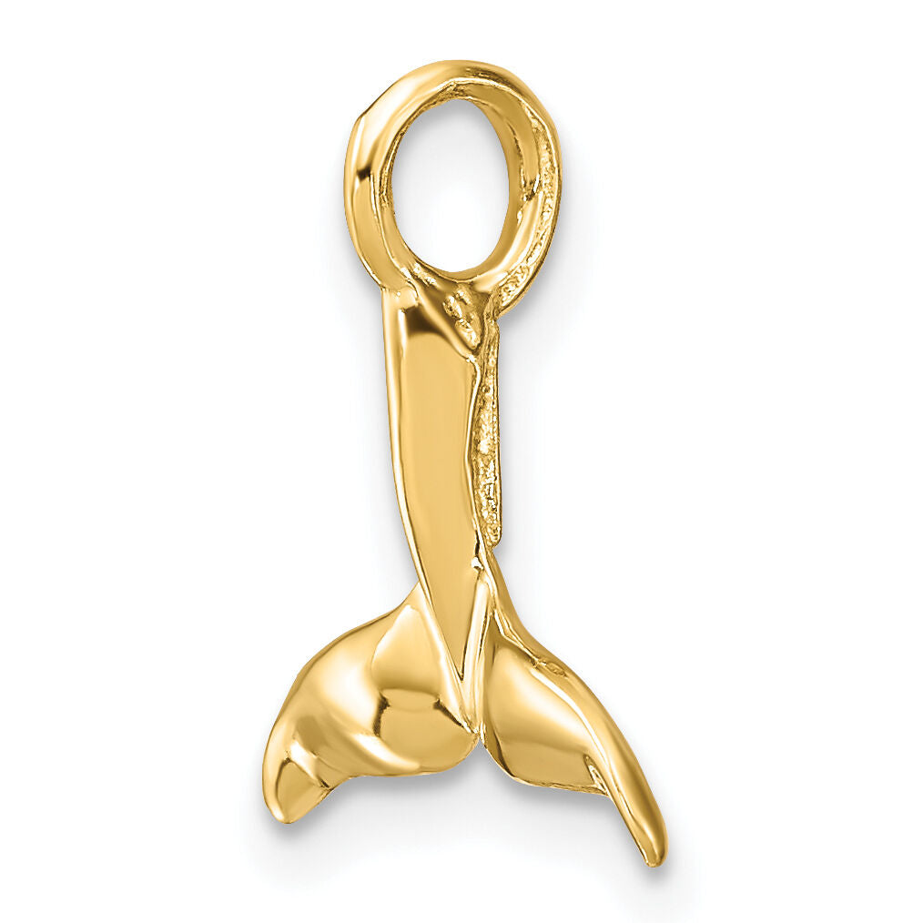 10K 3-D Polished Whale Tail Charm-10K7709