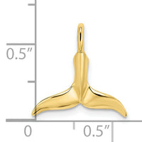10K 3-D Polished Whale Tail Charm-10K7709