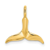 10K 3-D Polished Whale Tail Charm-10K7709