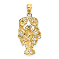 10K 2-D Textured Maine Lobster Charm-10K7727