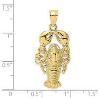 10K 2-D Textured Maine Lobster Charm-10K7727