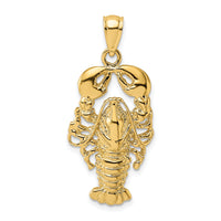 10K 2-D Textured Maine Lobster Charm-10K7727