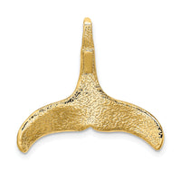10K 3-D Polished/Textured Whale Tail Charm-10K7728