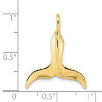 10K 3-D Polished Whale Tail Charm-10K7729