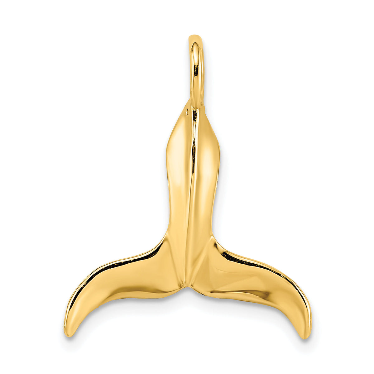 10K 3-D Polished Whale Tail Charm-10K7729