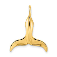 10K 3-D Polished Whale Tail Charm-10K7729