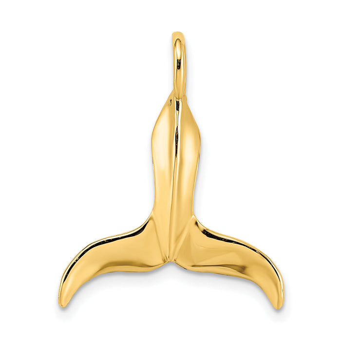 10K 3-D Polished Whale Tail Charm-10K7729