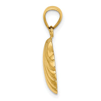 10K Polished 2-D Scallop Shell Charm-10K7743