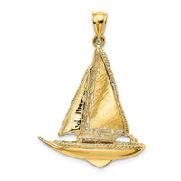 10K 3-D Polished Sailboat Charm-10K7746