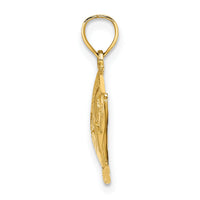 10K 2-D Polished Textured Fish Charm-10K7753
