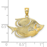 10K 2-D Polished Textured Fish Charm-10K7753