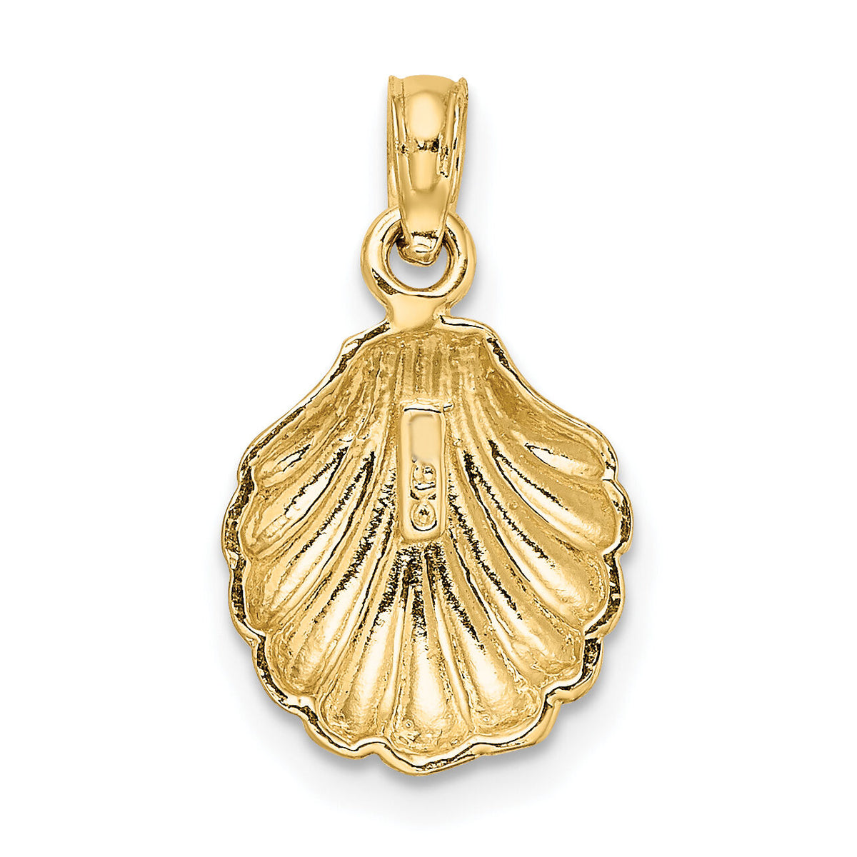 10K Polished Scallop Shell Charm-10K7796