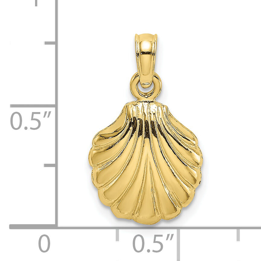 10K Polished Scallop Shell Charm-10K7796