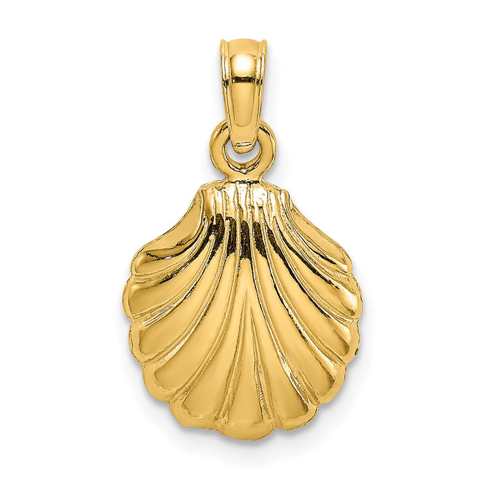 10K Polished Scallop Shell Charm-10K7796
