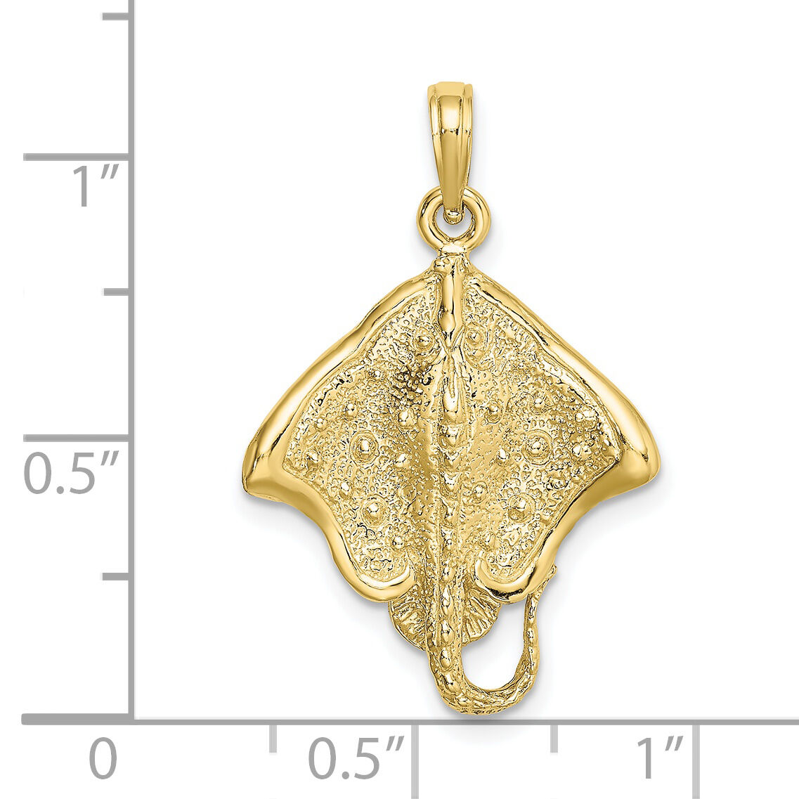 10K Stingray W/ Polished Edge Charm-10K7797