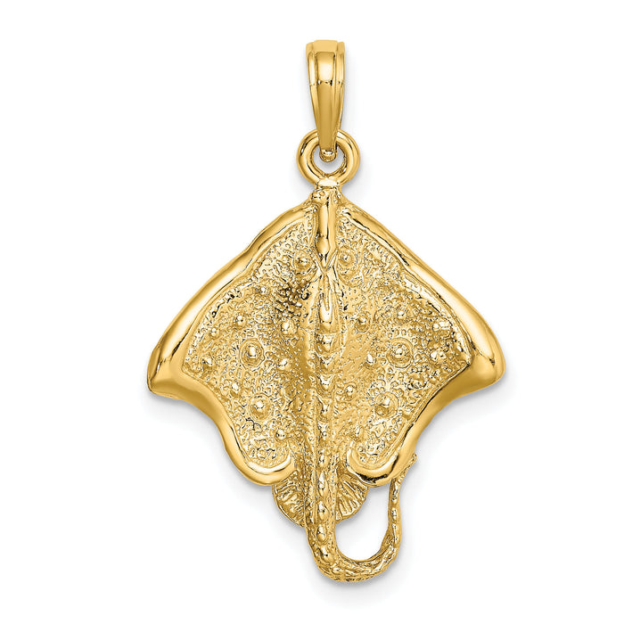 10K Stingray W/ Polished Edge Charm-10K7797