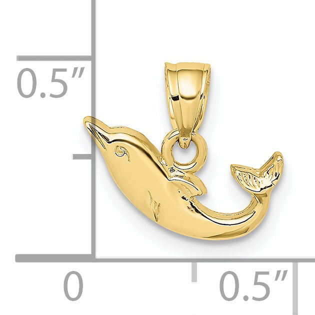 10K Polished Mini Dolphin Charm-10K7820