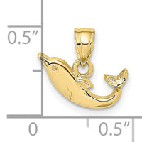 10K Polished Mini Dolphin Charm-10K7820