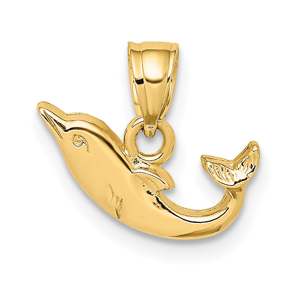 10K Polished Mini Dolphin Charm-10K7820