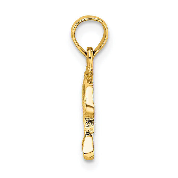 10K Textured Mini Dolphin Jumping Charm-10K7821