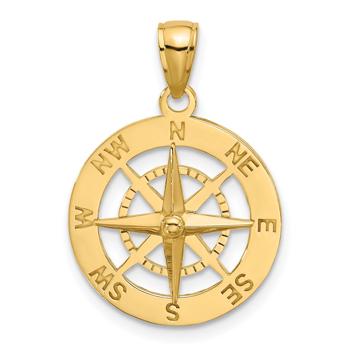 10K Nautical Compass Charm-10K7856